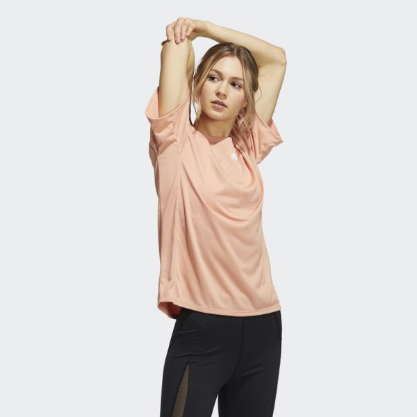 Ambient Blush Adidas Training 3-Stripes AEROREADY Tee