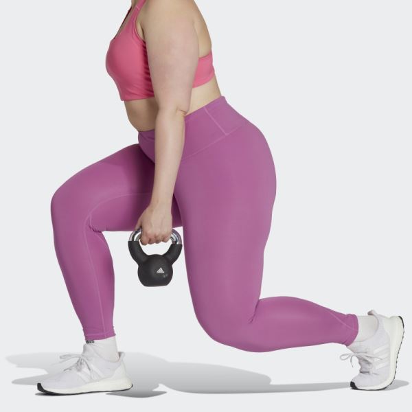 Lilac Adidas Optime Training Leggings (Plus Size)