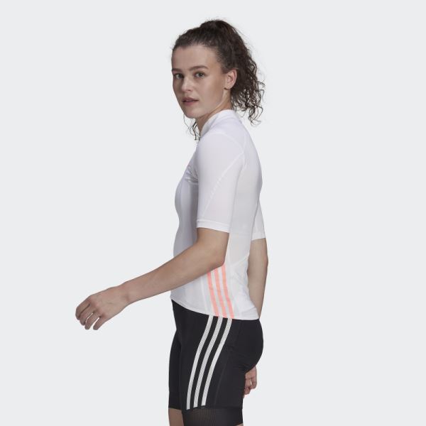 White The Short Sleeve Cycling Jersey Adidas