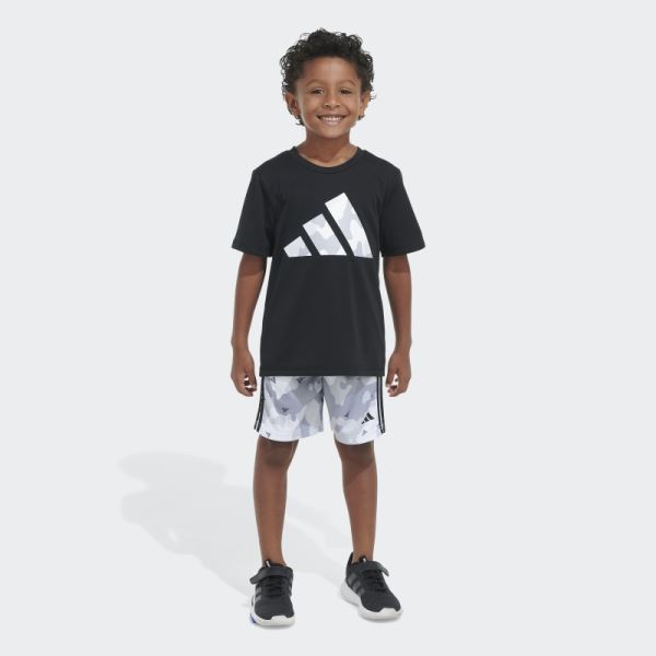 POLY TEE CAMO AOP SHORT Adidas Black