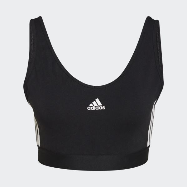 Essentials 3-Stripes Crop Top Adidas Black