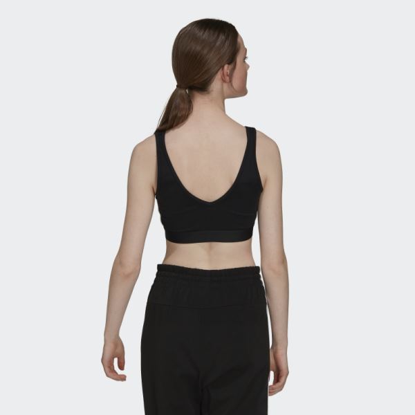 Black Essentials 3-Stripes Crop Top Adidas