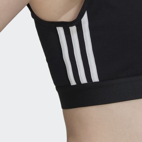 Black Essentials 3-Stripes Crop Top Adidas