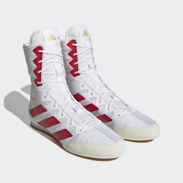 White Adidas Box Hog 4 Shoes