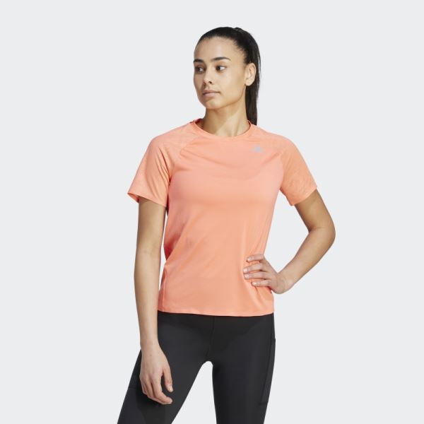 Coral Adidas Adizero Running T-Shirt