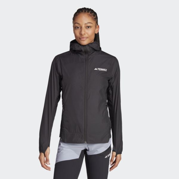 Black Adidas Terrex Xperior Windweave Wind Jacket