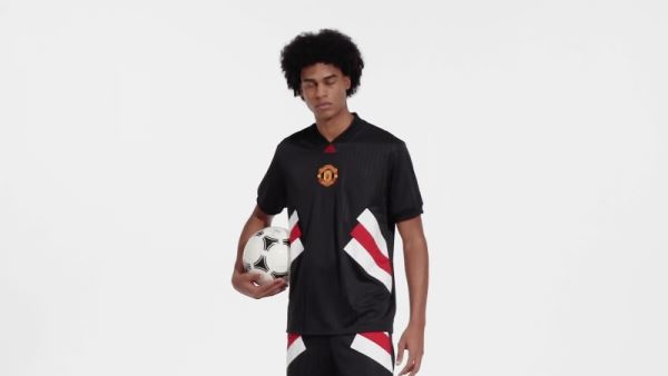 Black Adidas Manchester United Icon Jersey