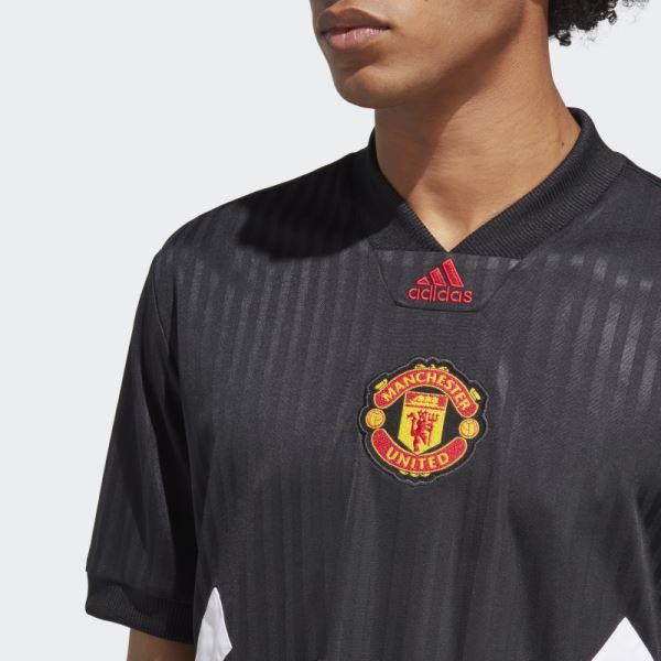 Black Adidas Manchester United Icon Jersey