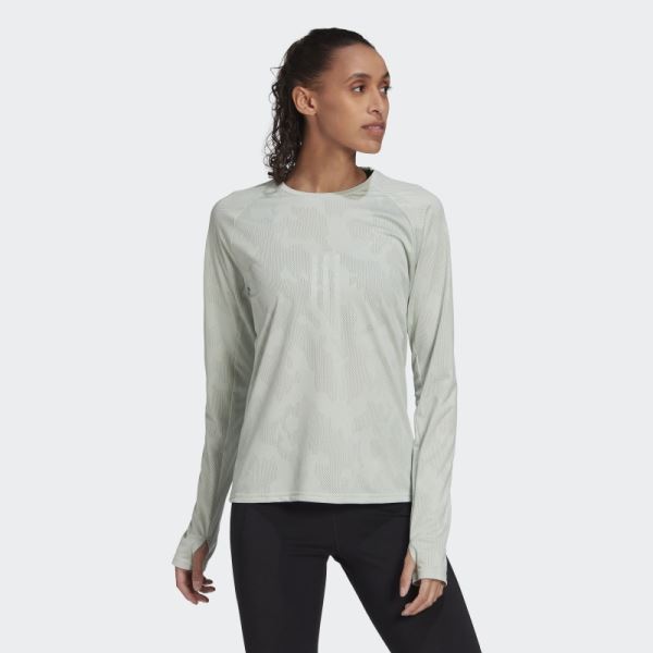 Made To Be Remade Running Long Sleeve Tee Green Adidas