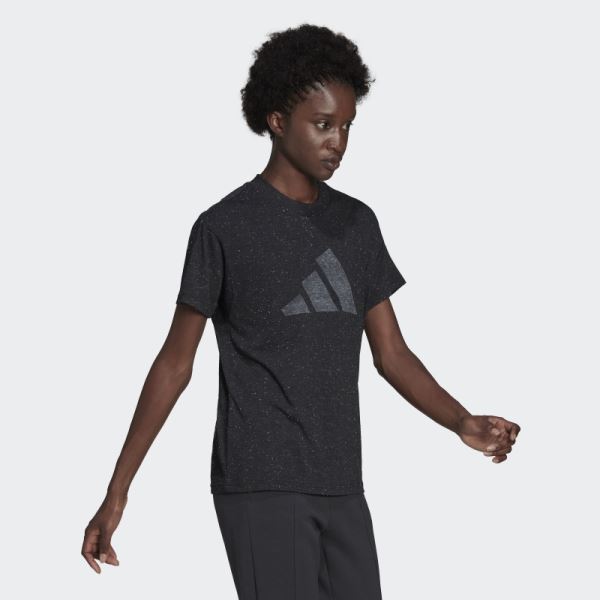 Black Melange Adidas Future Icons Winners 3.0 Tee