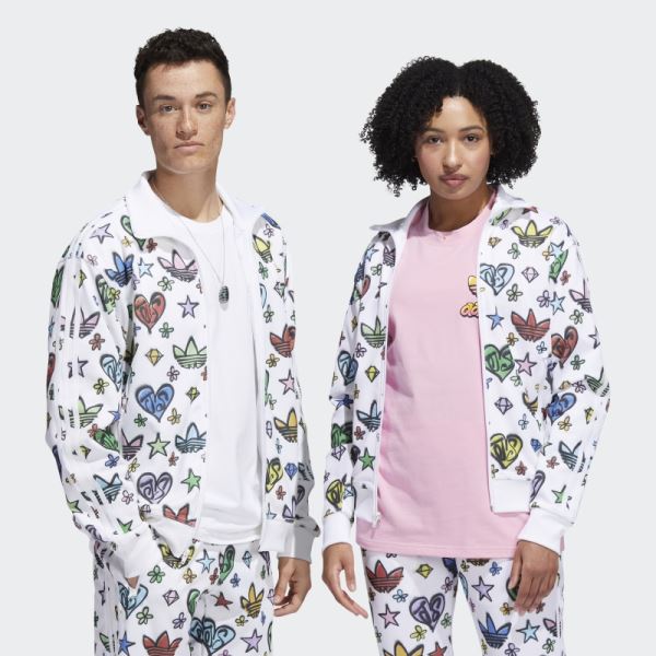 Adidas White Monogram Jeremy Scott Firebird Track Top (Gender Neutral)