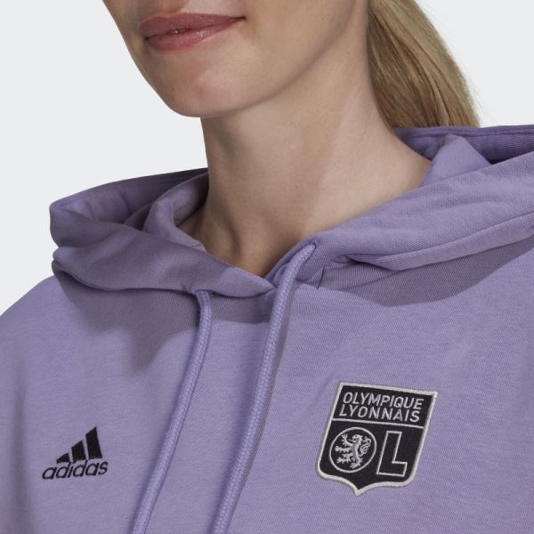 Olympique Lyonnais Hoodie Lilac Adidas