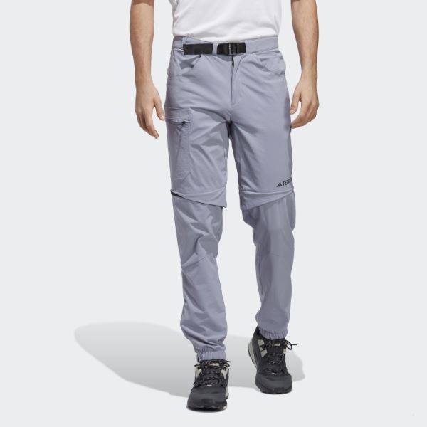 Adidas Terrex Utilitas Hiking Zip-Off Tracksuit Bottoms Silver Violet