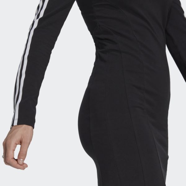 Black Centre Stage Cutout Long Sleeve Dress Adidas