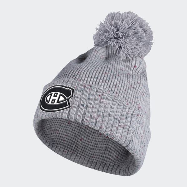 Canadiens Speckle Cuffed Pom Beanie Grey Adidas