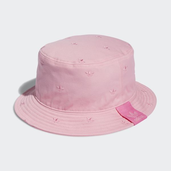 Adidas Light Pink Allover Print Trefoil Bucket Hat