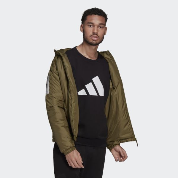 Adidas Essentials Insulated Hooded Jacket Olive