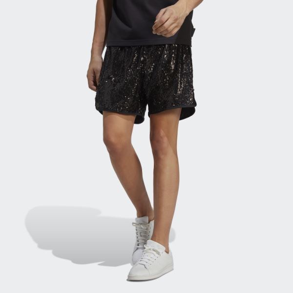 Black Sequin Shorts Adidas