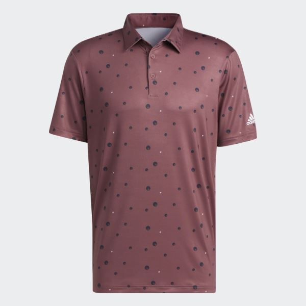 Ultimate365 Allover Print Polo Shirt Burgundy Adidas