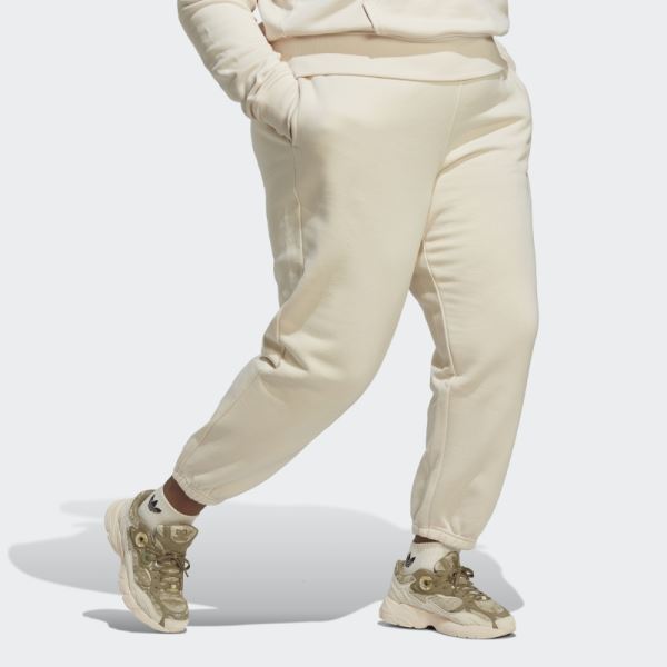 Adidas Essentials Fleece Joggers (Plus Size) White