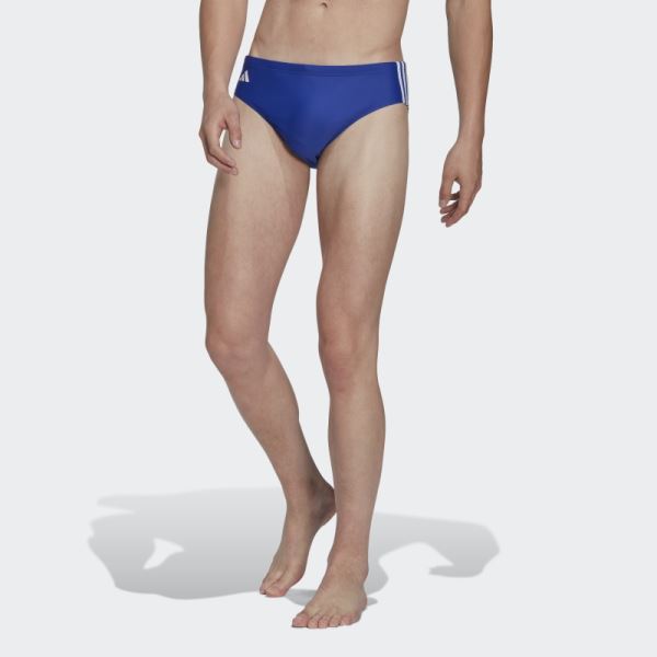 Blue Adidas Classic 3-Stripes Swim Trunks