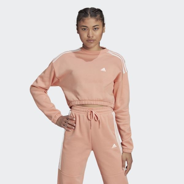 Hyperglam Crop Crew Sweatshirt Adidas Ambient Blush