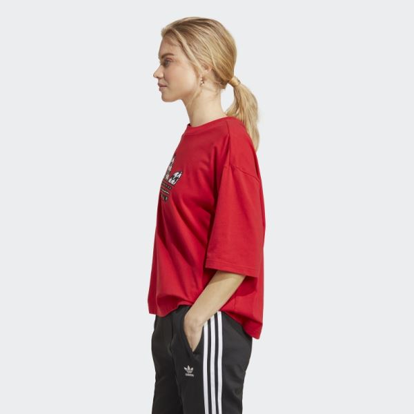 Scarlet Originals Houndstooth Trefoil Infill Tee Adidas