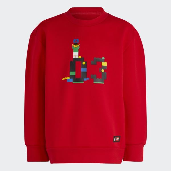 Red Fashion Adidas x Classic LEGO Crew Sweatshirt and Pants Set