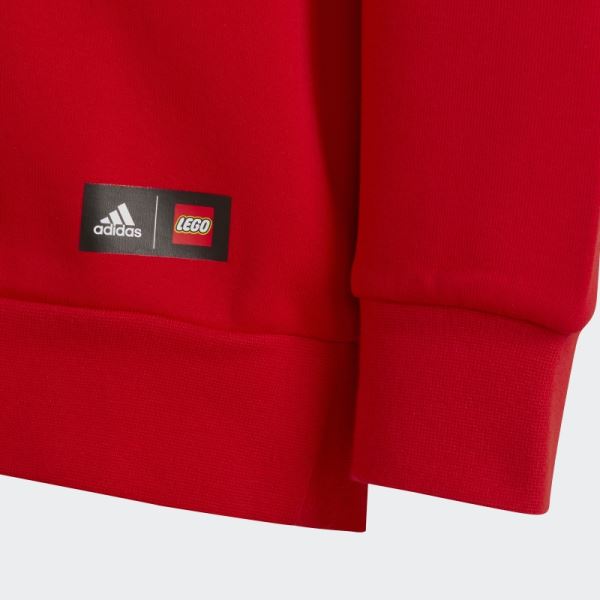 Red Fashion Adidas x Classic LEGO Crew Sweatshirt and Pants Set