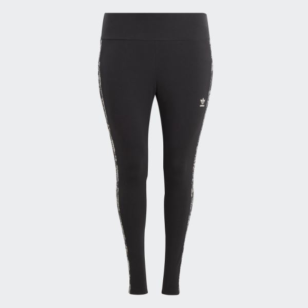 Adidas 3-Stripes Print Leggings (Plus Size) Black