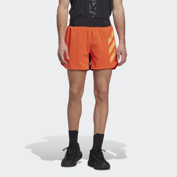 Adidas Orange Terrex Agravic Trail Running Shorts