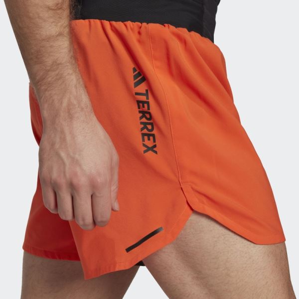 Adidas Orange Terrex Agravic Trail Running Shorts