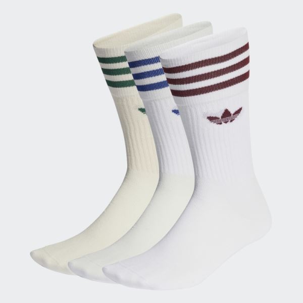 Adidas Solid Crew Socks 3 Pairs White