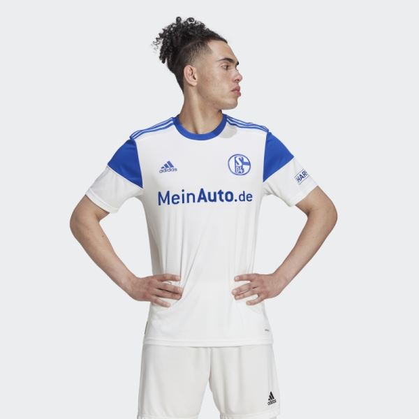 White FC Schalke 04 22/23 Away Jersey Adidas