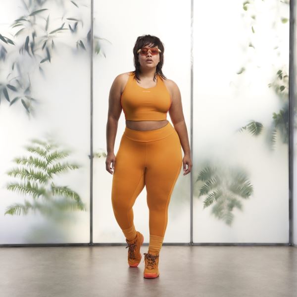 Focus Orange Back Lace-Up Bra (Plus Size) Adidas