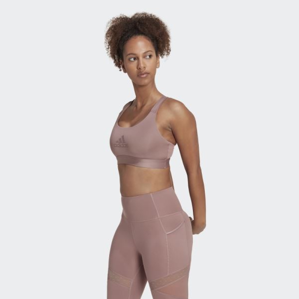 Powerreact Training Medium-Support Circuit Bra Purple Adidas