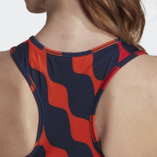 Adidas x Marimekko Train Icons Print Tank Top Hot Orange