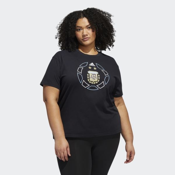 World Cup Argentina Oversized Tee (Plus Size) Adidas Black