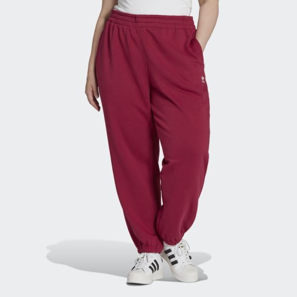 Adidas Burgundy Adicolor Essentials Pants (Plus Size)