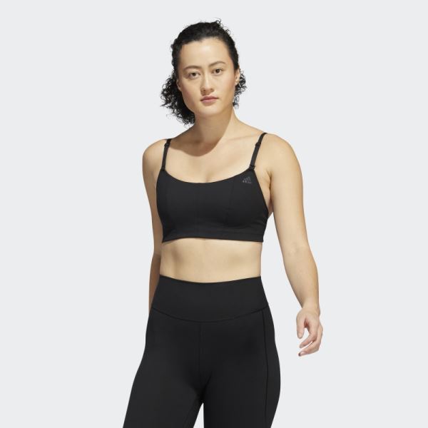 Black Yoga Studio Light-Support Bra Adidas