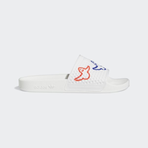 White Shmoofoil Slides Adidas