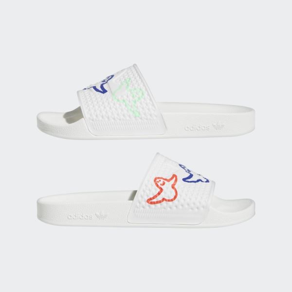 White Shmoofoil Slides Adidas