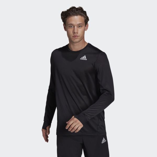 Own the Run Long Sleeve Tee Black Adidas