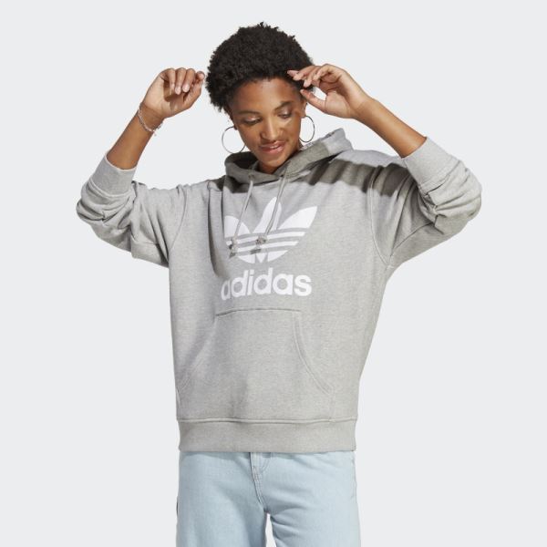 Medium Grey Trefoil Hoodie Adidas