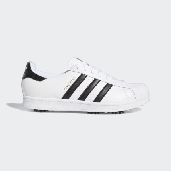 Adidas White Golf Superstar Spiked Shoes