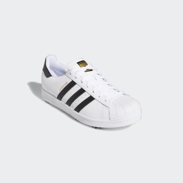 Adidas White Golf Superstar Spiked Shoes