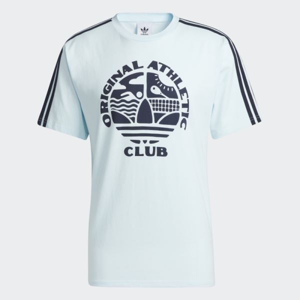 Adidas Original Athletic Club 3-Stripes T-Shirt Blue