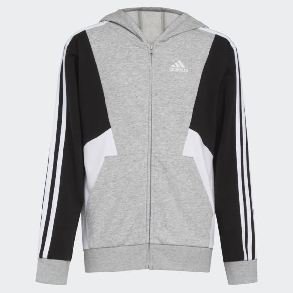 Medium Grey Adidas CLRBLK HOOD FT JKT