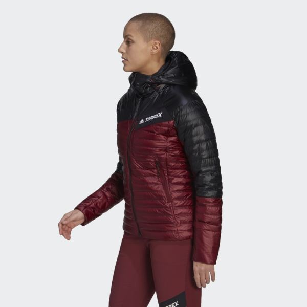 Red Techrock Year-Round Down Hooded Jacket Adidas