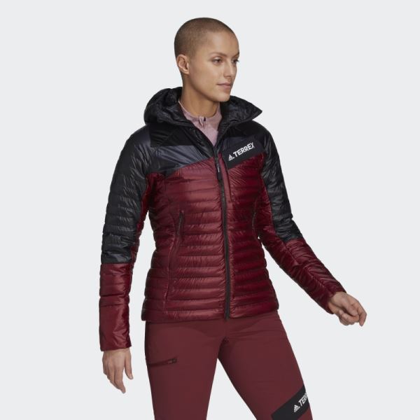 Red Techrock Year-Round Down Hooded Jacket Adidas